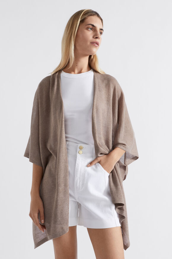 Fine Knit Poncho  Cookie  hi-res