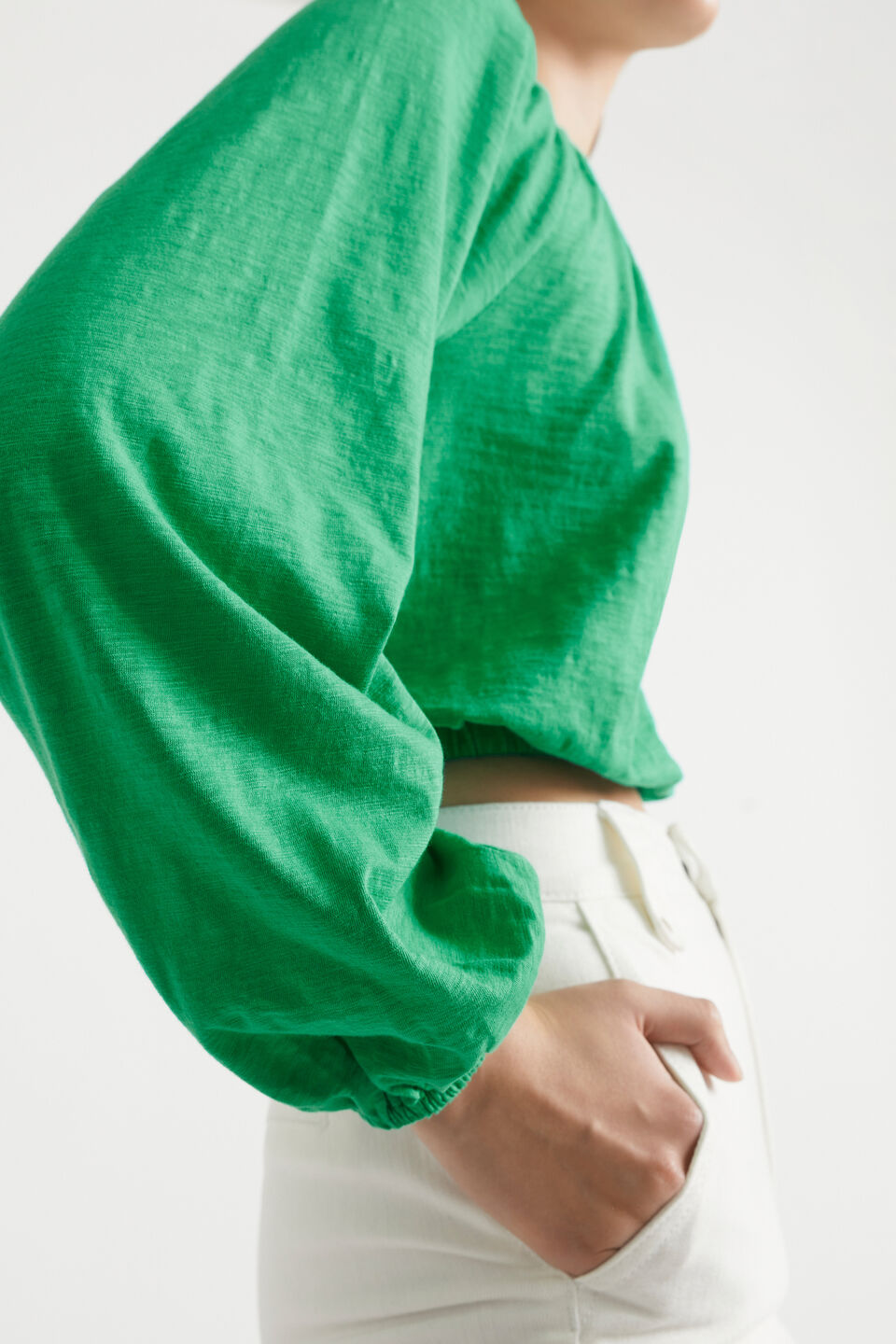 Raglan Slub Top  Bright Mint