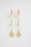 3 Pack Pearl Earrings  Gold  hi-res