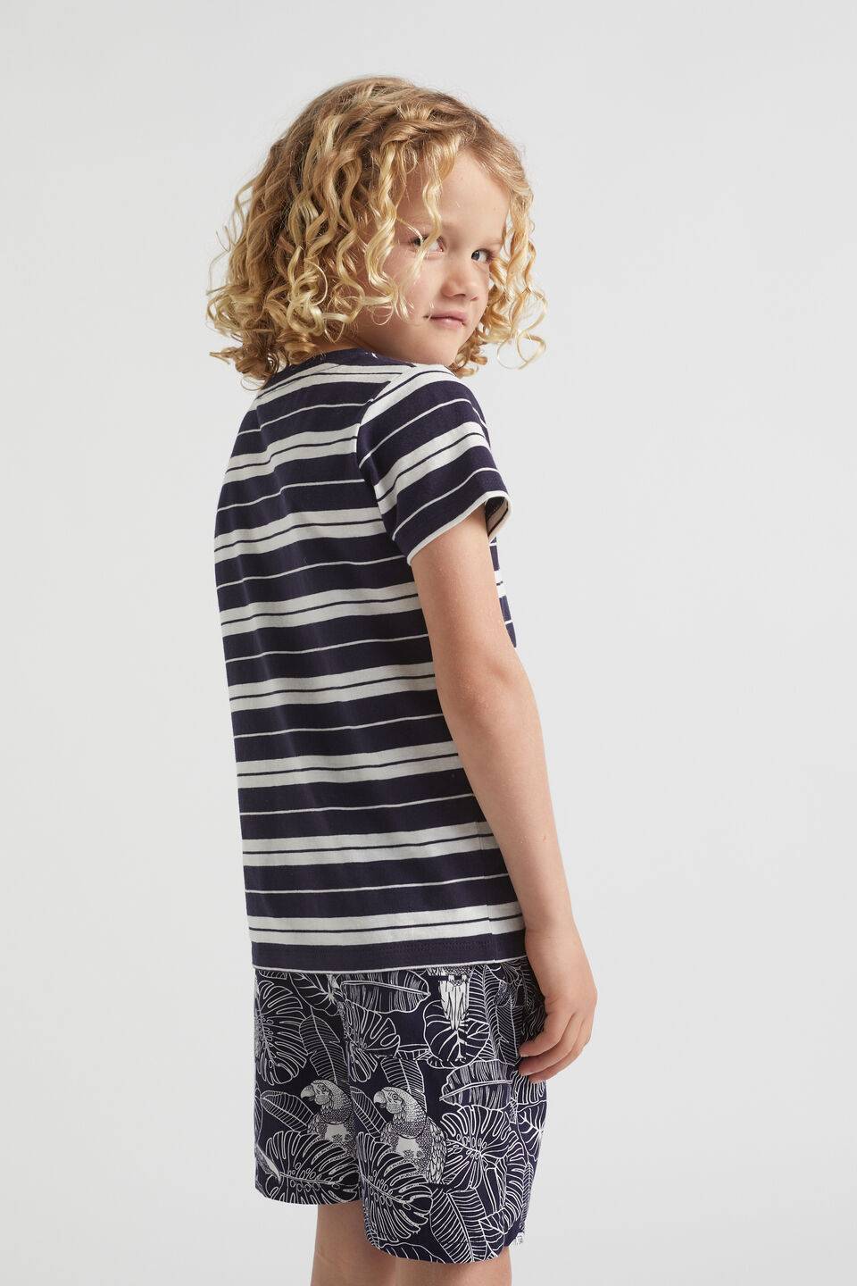 Vintage Stripe Tee  Midnight Blue