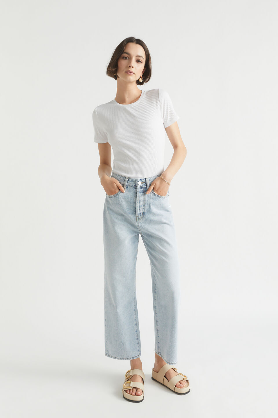 Straight Leg Rigid Jean  Ice Blue Denim