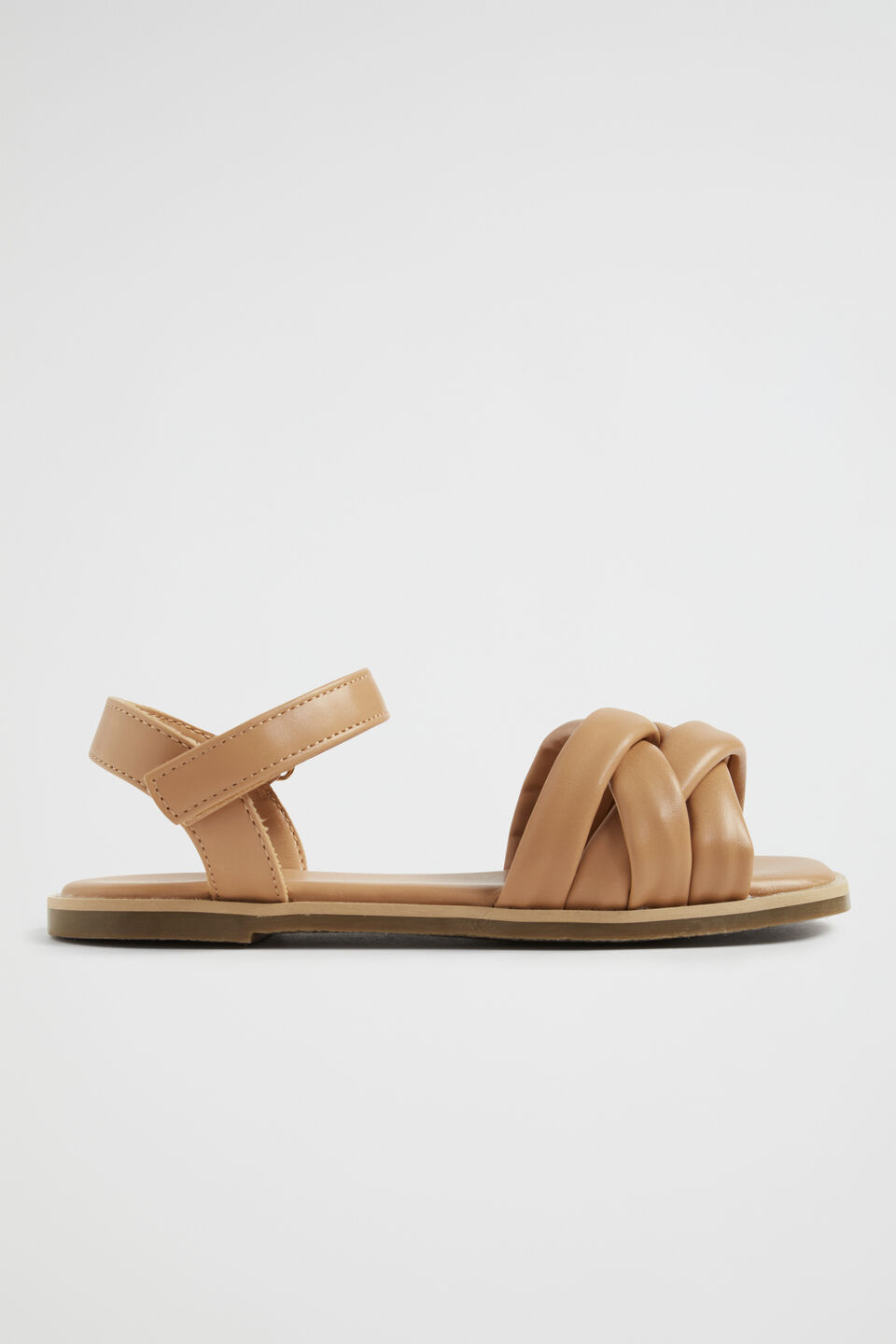 Square Toe Puffy Sandal  Tan