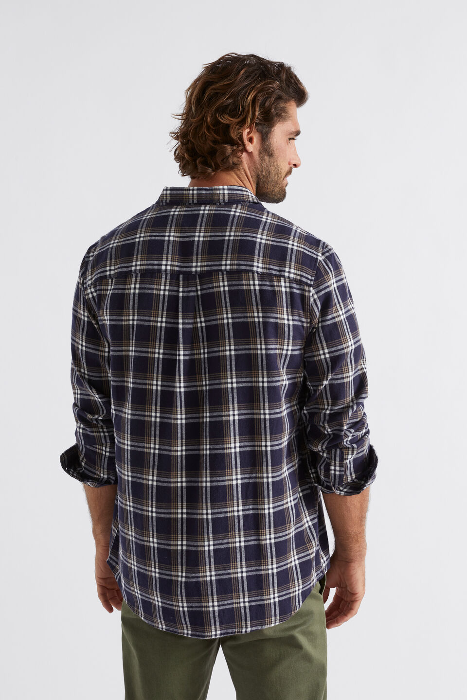 Brushed Check Shirt  Midnight Blue