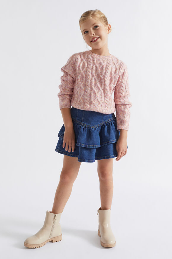 Denim Frill Skirt  Indigo  hi-res