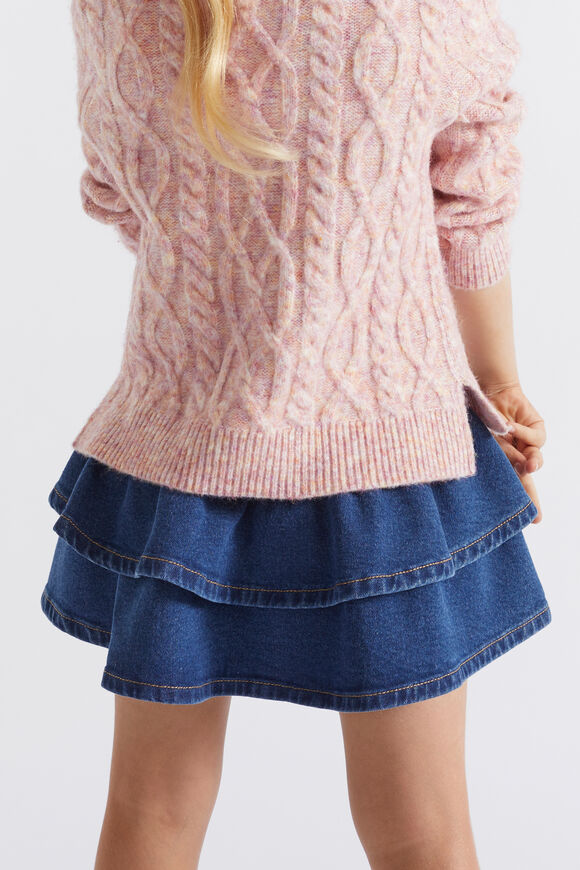 Denim Frill Skirt  Indigo  hi-res