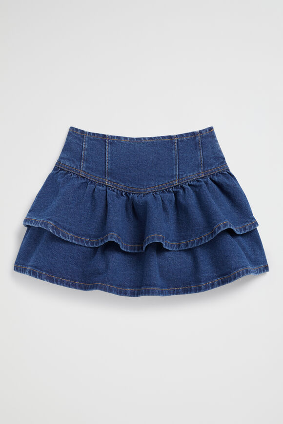 Denim Frill Skirt  Indigo  hi-res