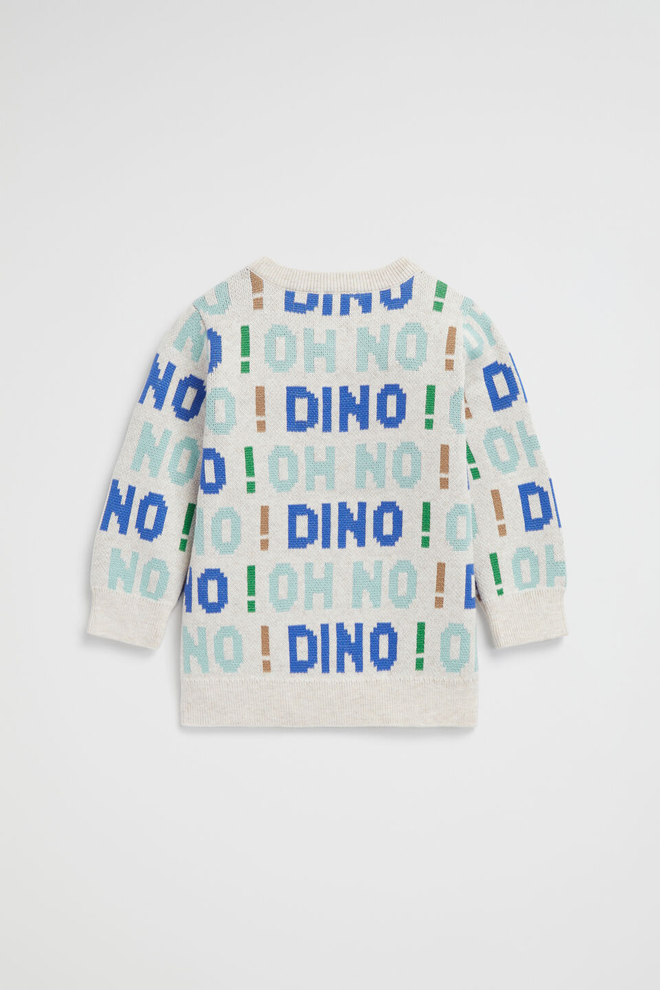 Oh No Dino Knit  Oat Marle