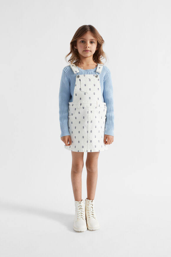 Floral Denim Pinafore  Canvas Wash  hi-res