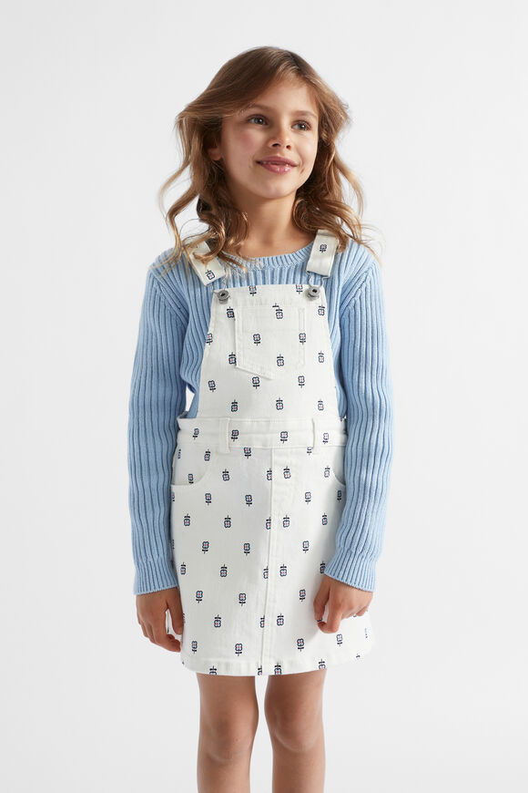 Floral Denim Pinafore  Canvas Wash  hi-res