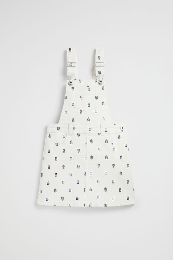 Floral Denim Pinafore  Canvas Wash  hi-res