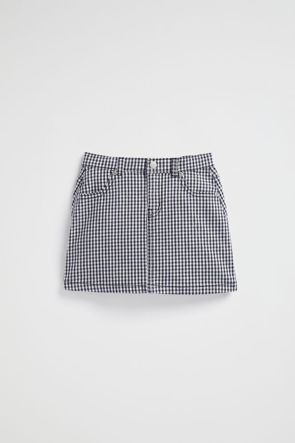 Gingham Denim Skirt  Midnight Gingham  hi-res