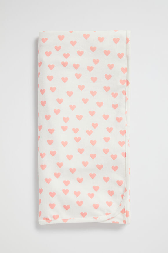 Hearts Stretchy Wrap  Bright Peach  hi-res