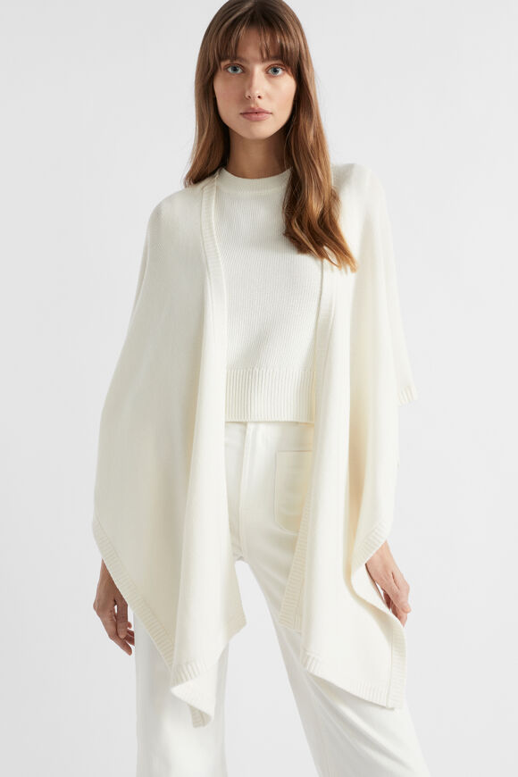 Lightweight Rib Poncho  Cloud Cream  hi-res
