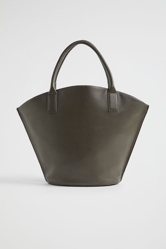 Leather Crescent Tote  Olive  hi-res