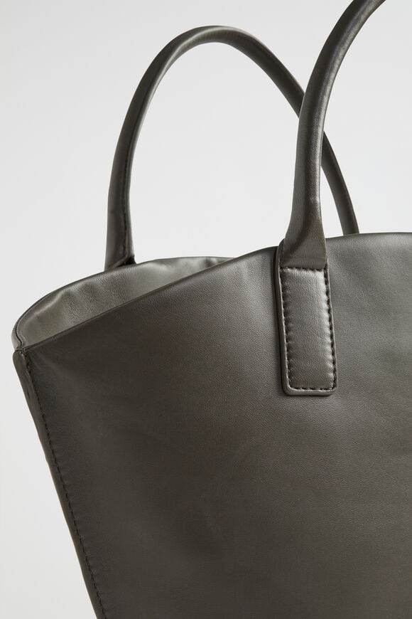 Leather Crescent Tote  Olive  hi-res