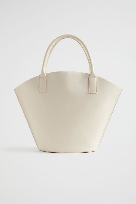 Leather Crescent Tote  Stone  hi-res