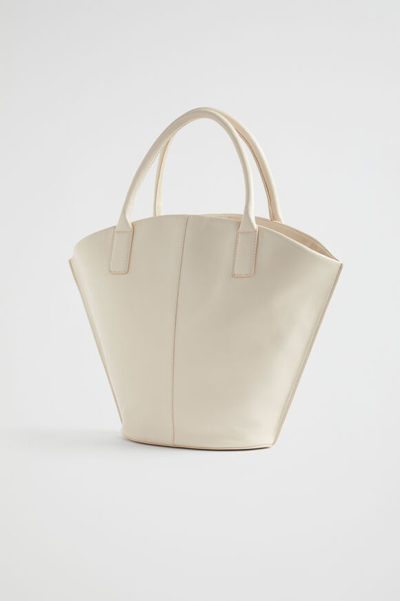 Leather Crescent Tote  Stone  hi-res