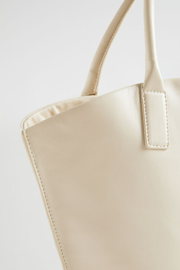 Leather Crescent Tote  Stone  hi-res
