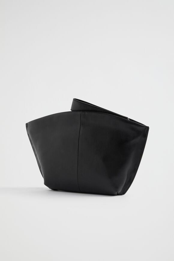 Leather Crescent Clutch  Black  hi-res