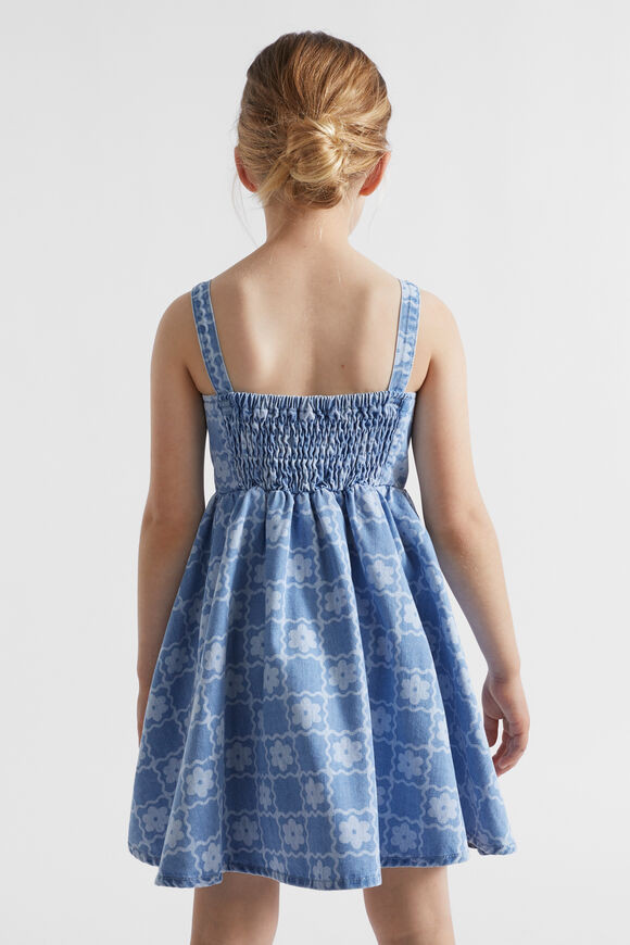 Daisy Check Dress  Clean Blue Wash  hi-res