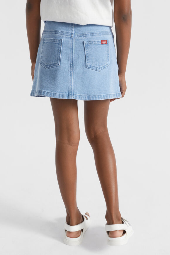 Denim Pleat Skirt  Clean Blue Wash  hi-res