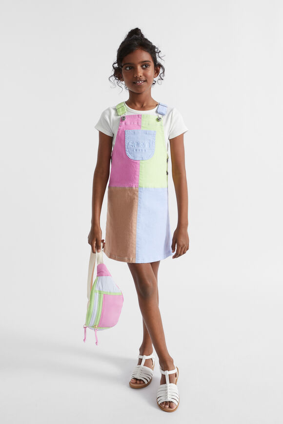 Colourblock Logo Pinafore  Lily  hi-res