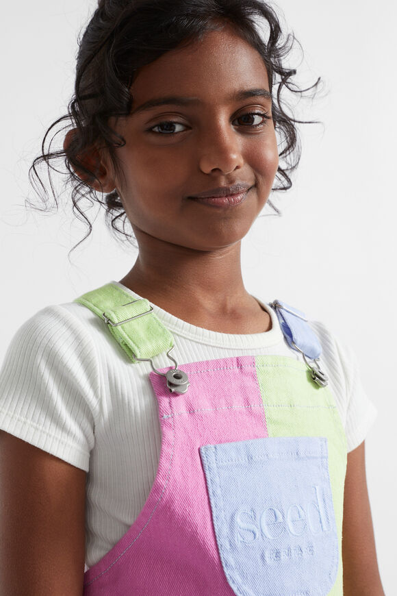 Colourblock Logo Pinafore  Lily  hi-res
