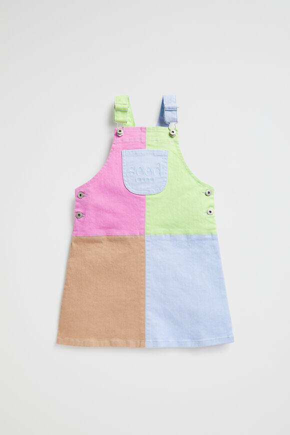 Colourblock Logo Pinafore  Lily  hi-res