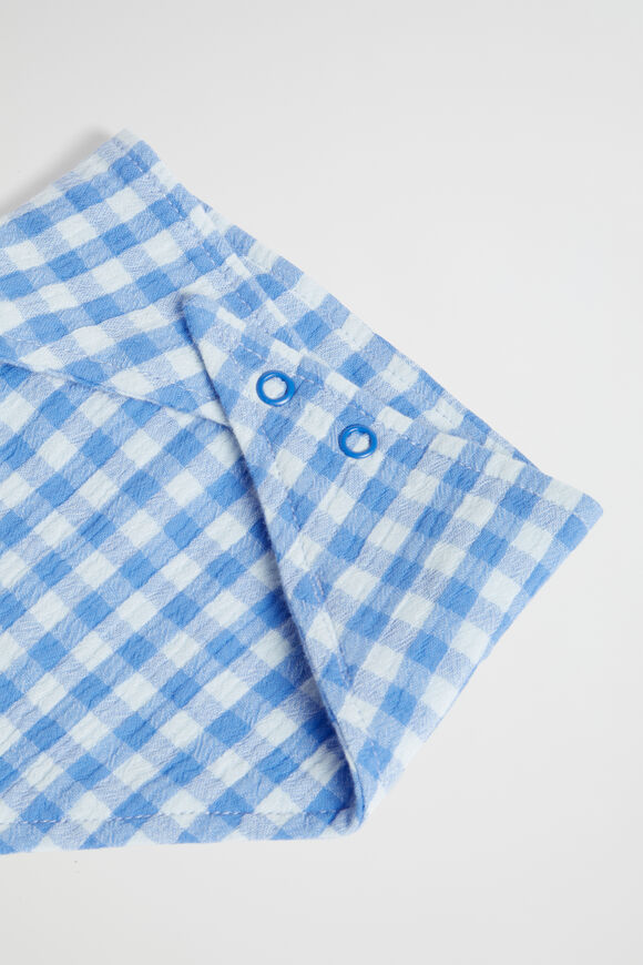 Check Woven Bib  Ocean  hi-res