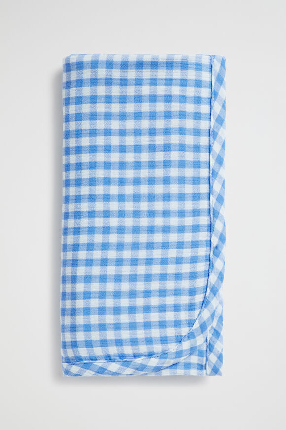 Check Woven Wrap  Ocean  hi-res