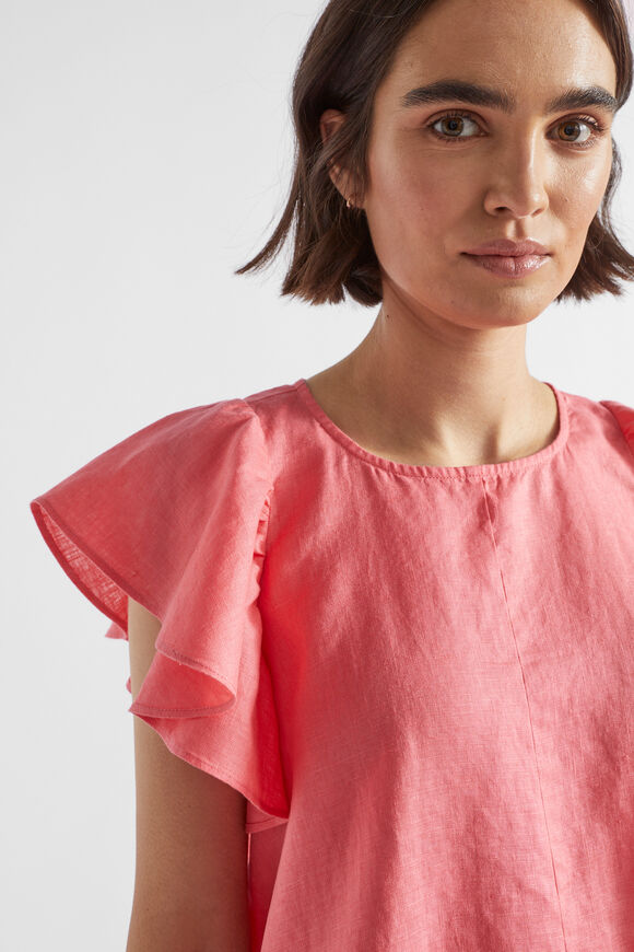 Linen Ruffle Top  Wild Berry  hi-res