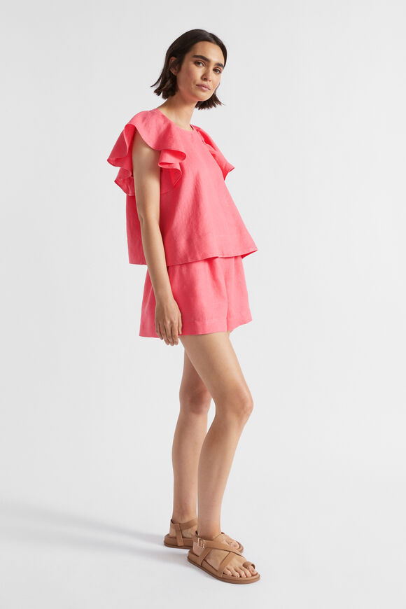 Linen Ruffle Top  Wild Berry  hi-res