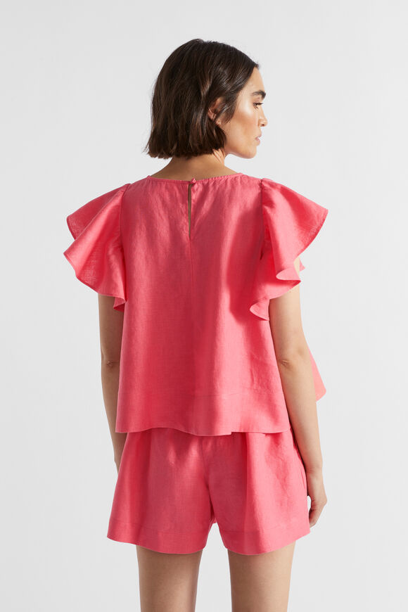 Linen Ruffle Top  Wild Berry  hi-res
