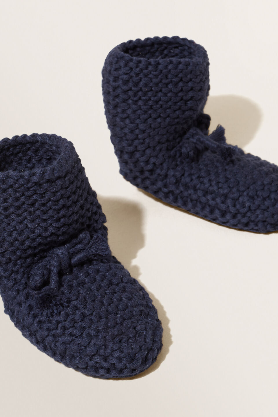 Pearl Knitted Bootie  Navy