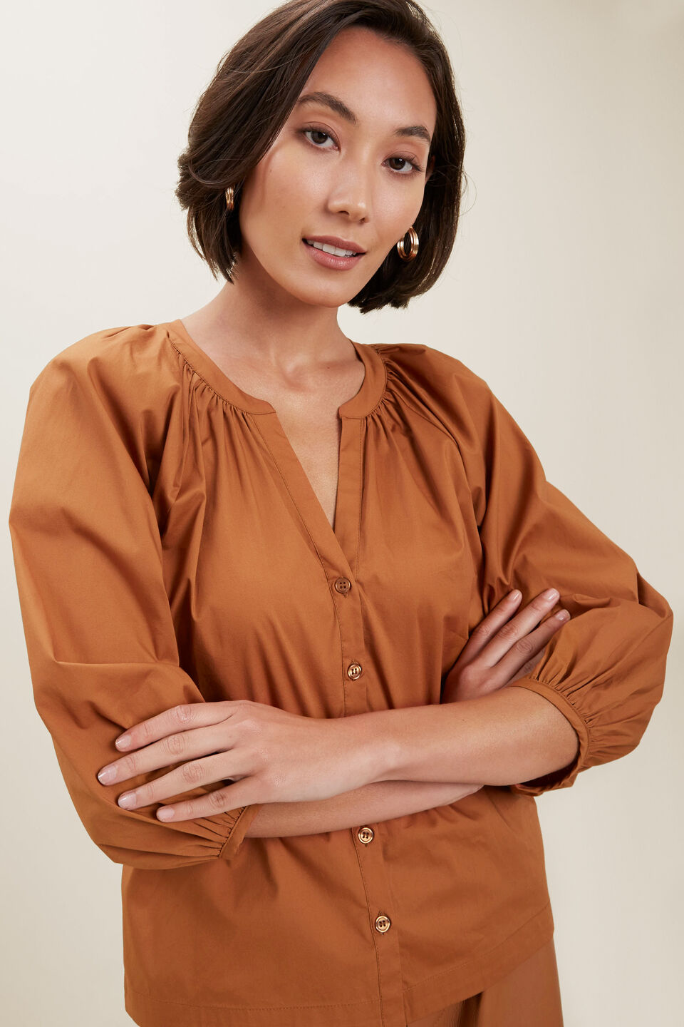 Raglan Shirt  Burnt Bronze