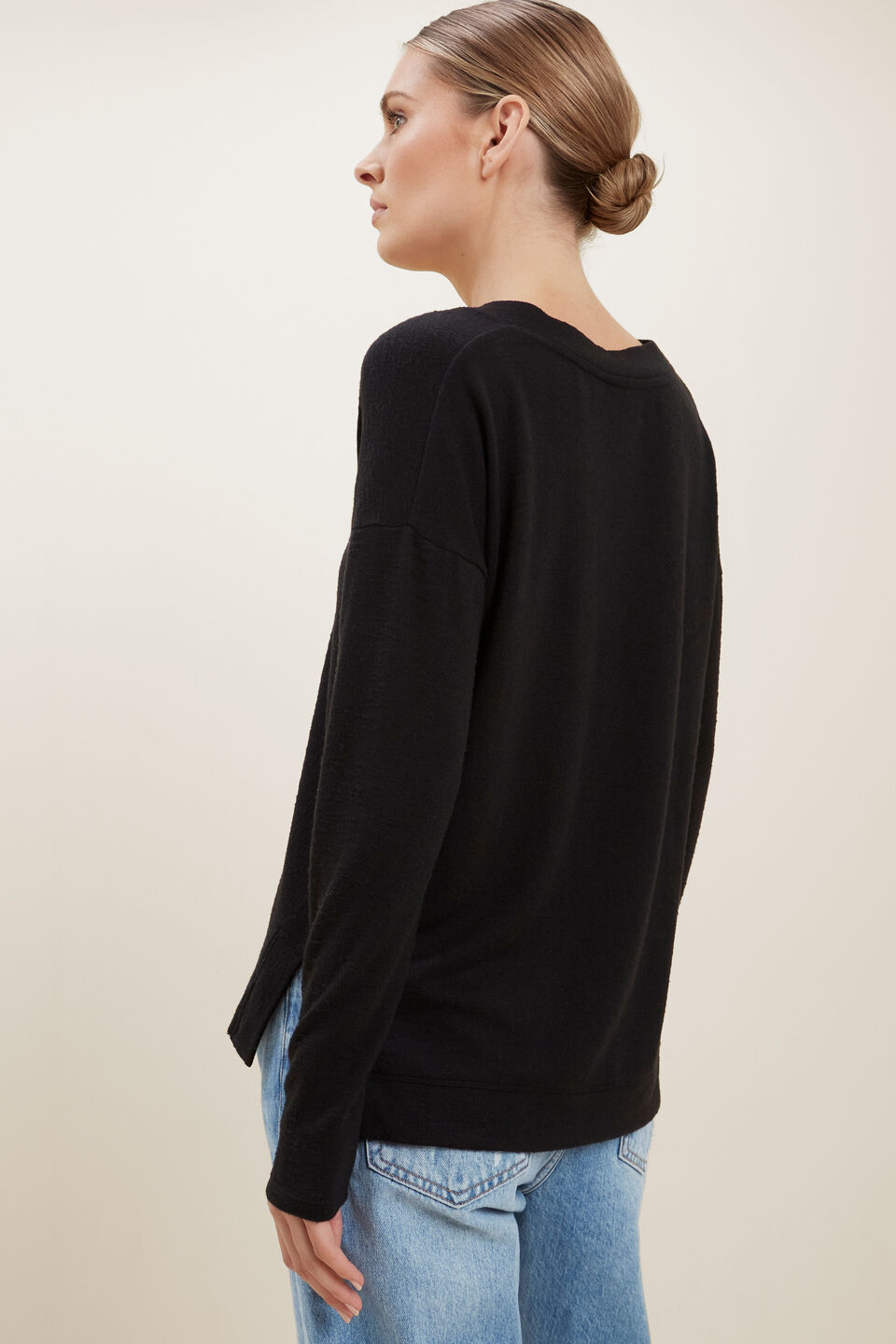 V Neck Supersoft Sweater  Black