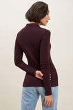 Button Down Rib Top  Ruby Plum  hi-res
