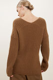 V Neck Rib Sweater  Molasses  hi-res
