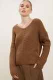 V Neck Rib Sweater  Molasses  hi-res