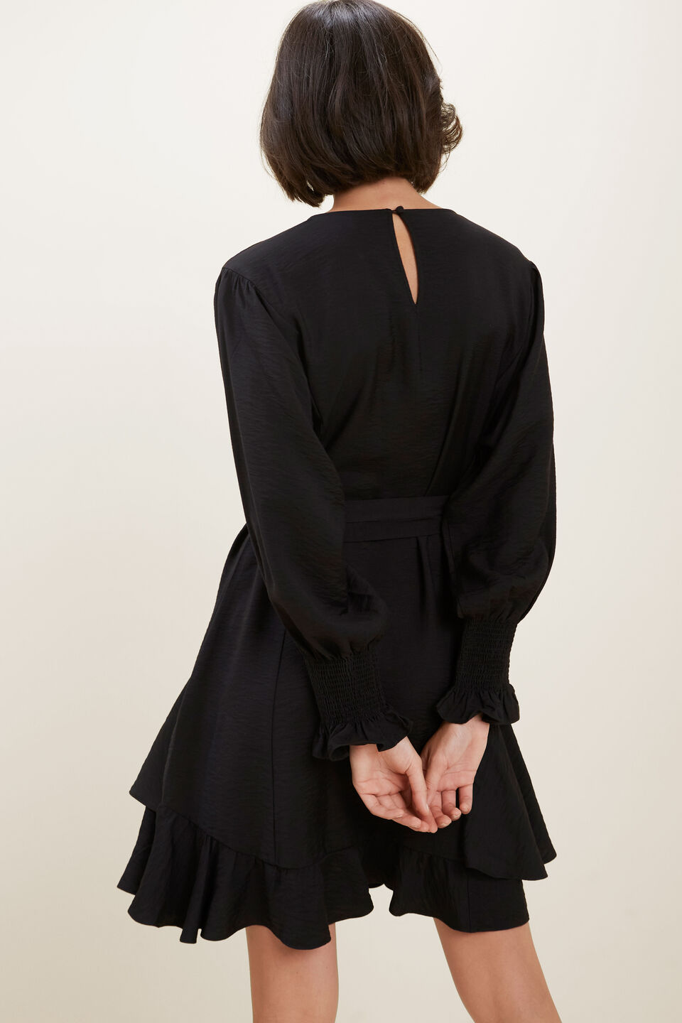 Ruffle Mini Dress  Black