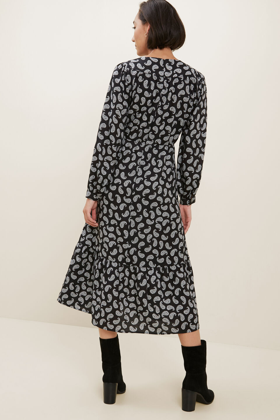 Paisley Midi Dress  Mono Paisley
