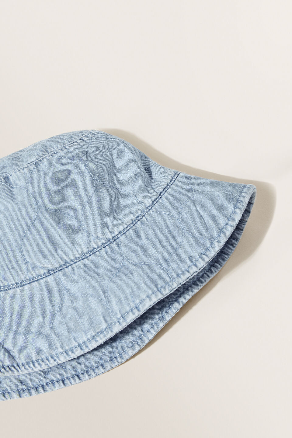 Top Stitch Bucket Hat  Denim