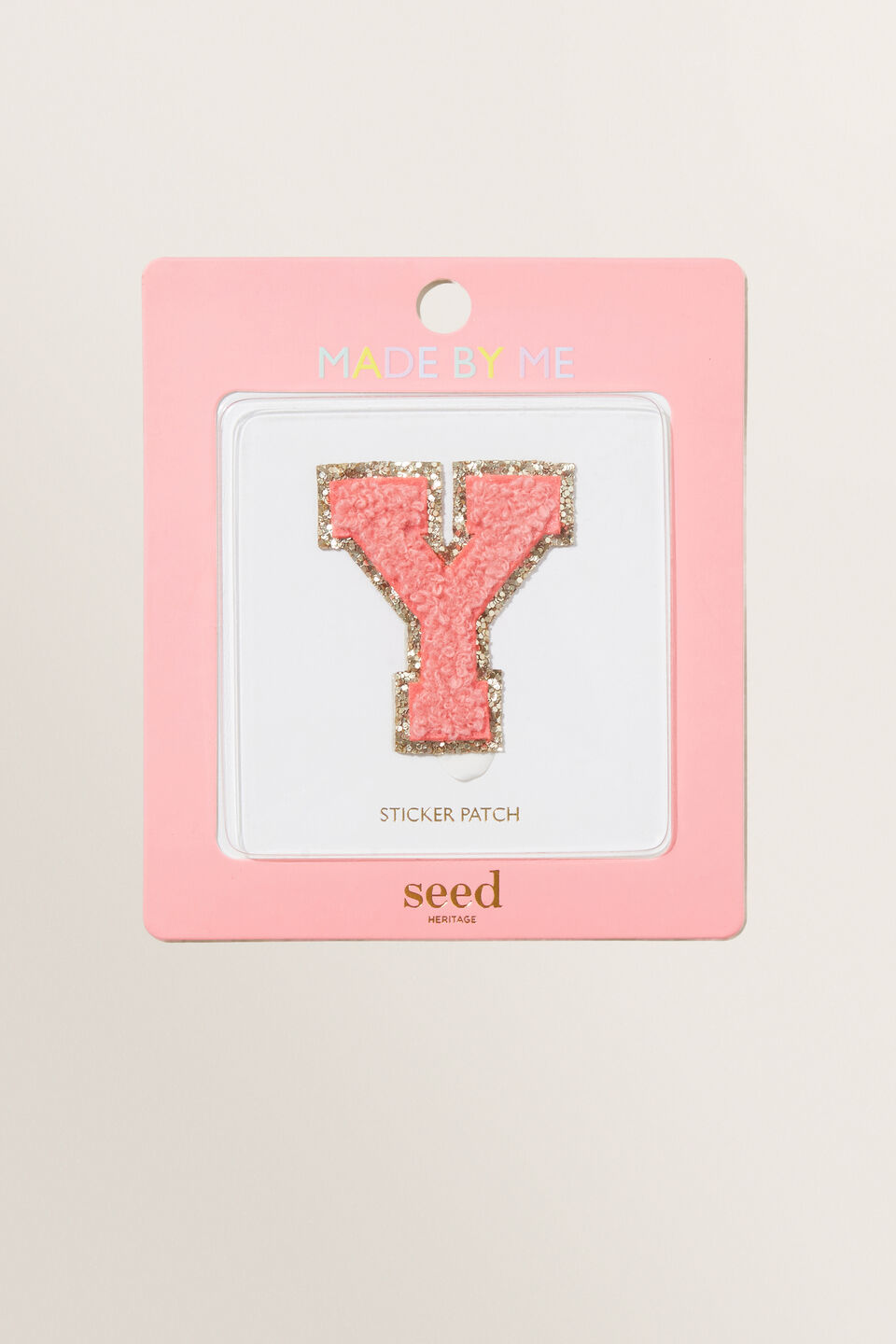 Made By Me Glitter Initial Patch  Y