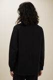 Terry Zip Sweater  Black  hi-res