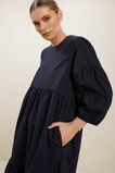 Poplin Tiered Midi Dress  Deep Navy  hi-res