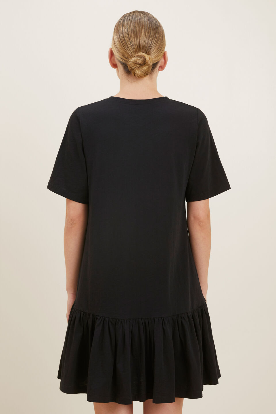 Jersey Tiered Dress  Black