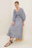 Gingham Shirred Midi Dress  Deep Navy Gingham  hi-res