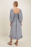 Gingham Shirred Midi Dress  Deep Navy Gingham  hi-res
