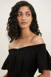 Cotton Blend Mini Dress  Black  hi-res