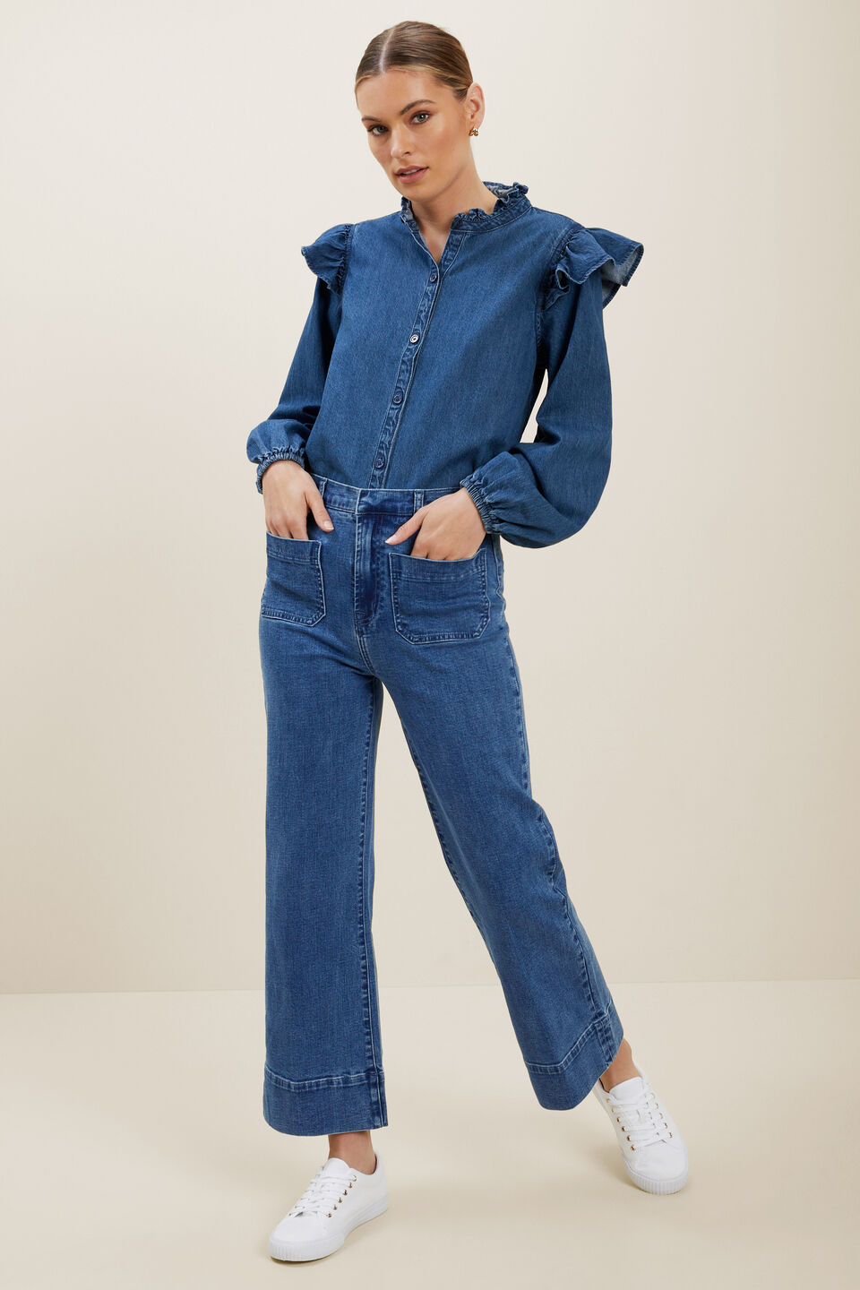 Front Pocket Jeans  Mid Indigo Denim